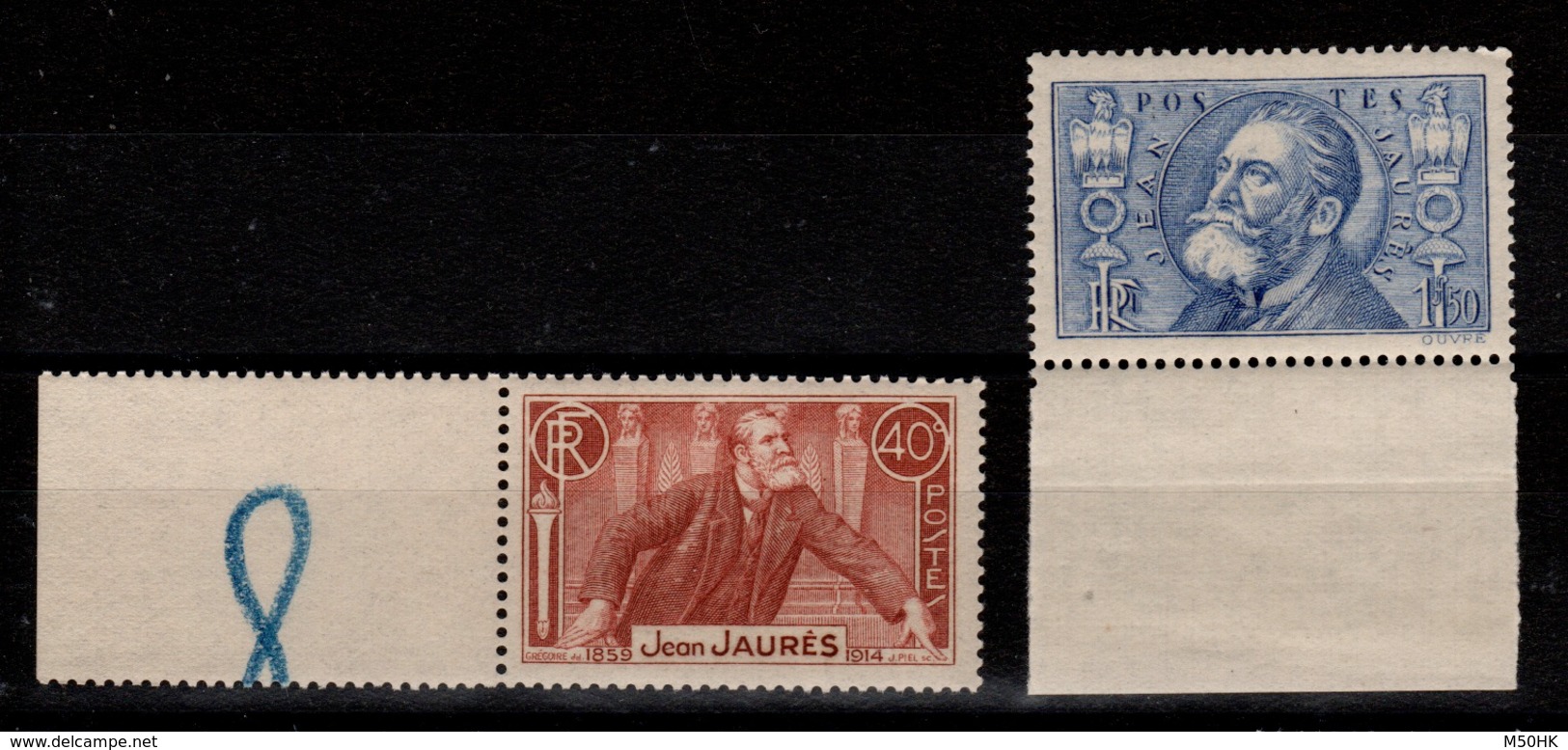 YV 318 & 319 N** Jean Jaurès Cote 48,50 Euros - Unused Stamps
