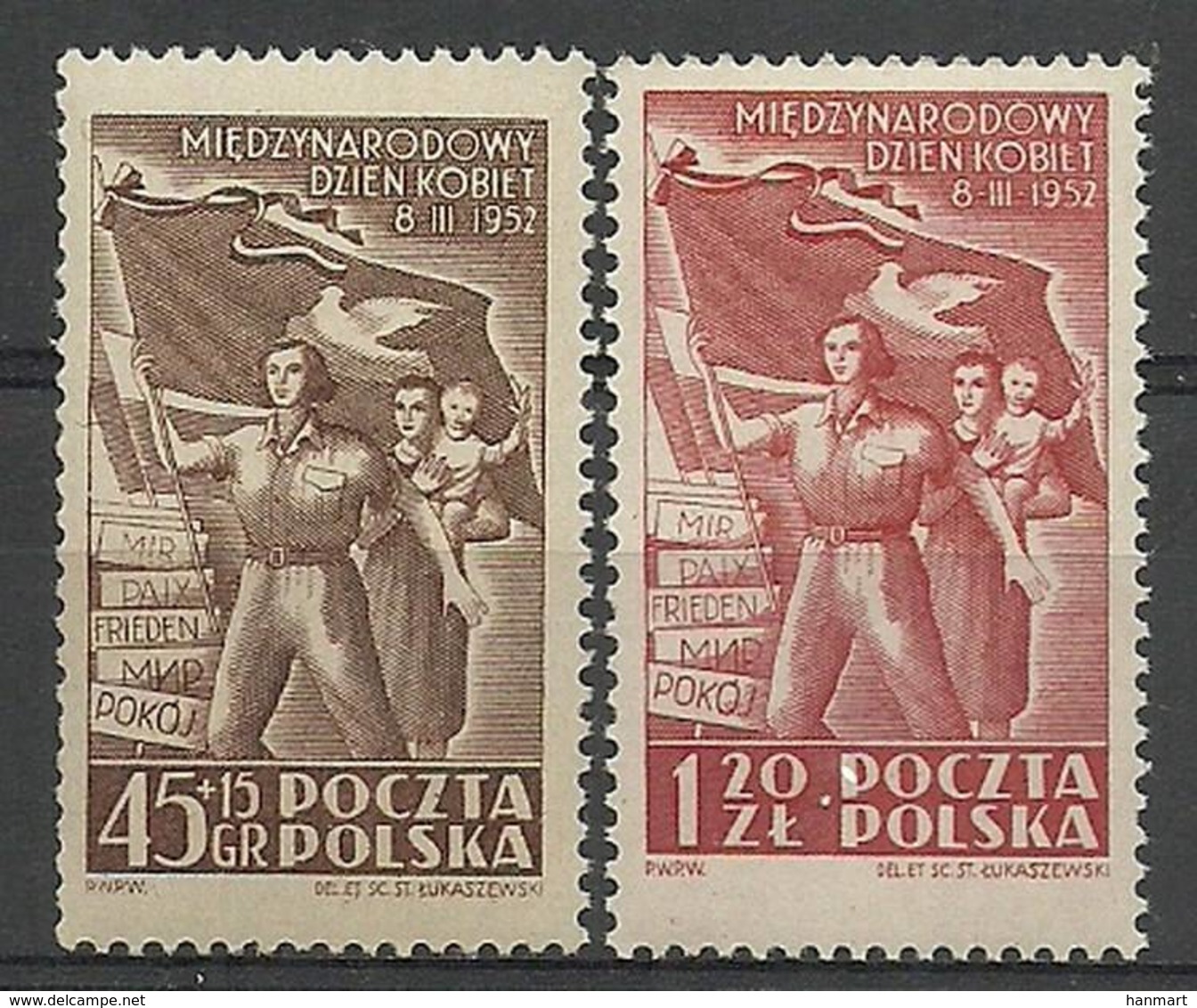 Poland 1952 Mi 724-725 Fi 586-587 MNH ( ZE4 PLD724-725 ) - Autres & Non Classés