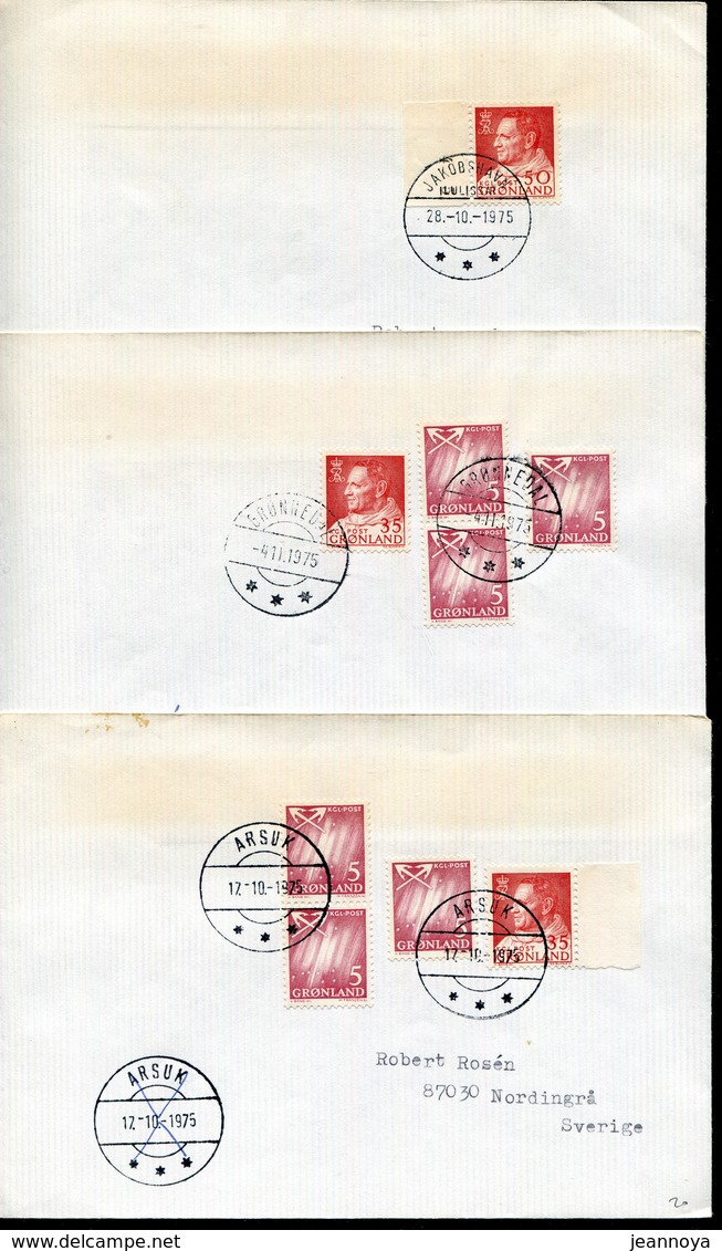 GROENLAND - ENSEMBLE 15 LETTRES MAJORITÉS CIRCULÉES ENTRE 1973 & 1979 - B-TB - Postmarks