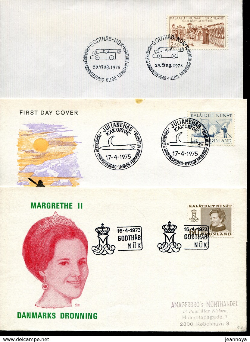 GROENLAND - ENSEMBLE 15 LETTRES MAJORITÉS CIRCULÉES ENTRE 1973 & 1979 - B-TB - Storia Postale