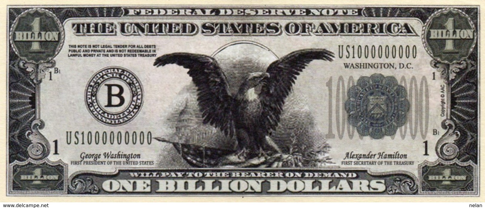 STATI UNITI D AMERICA -ONE BILLION DOLLARS -Fantasy Issues - Altri & Non Classificati