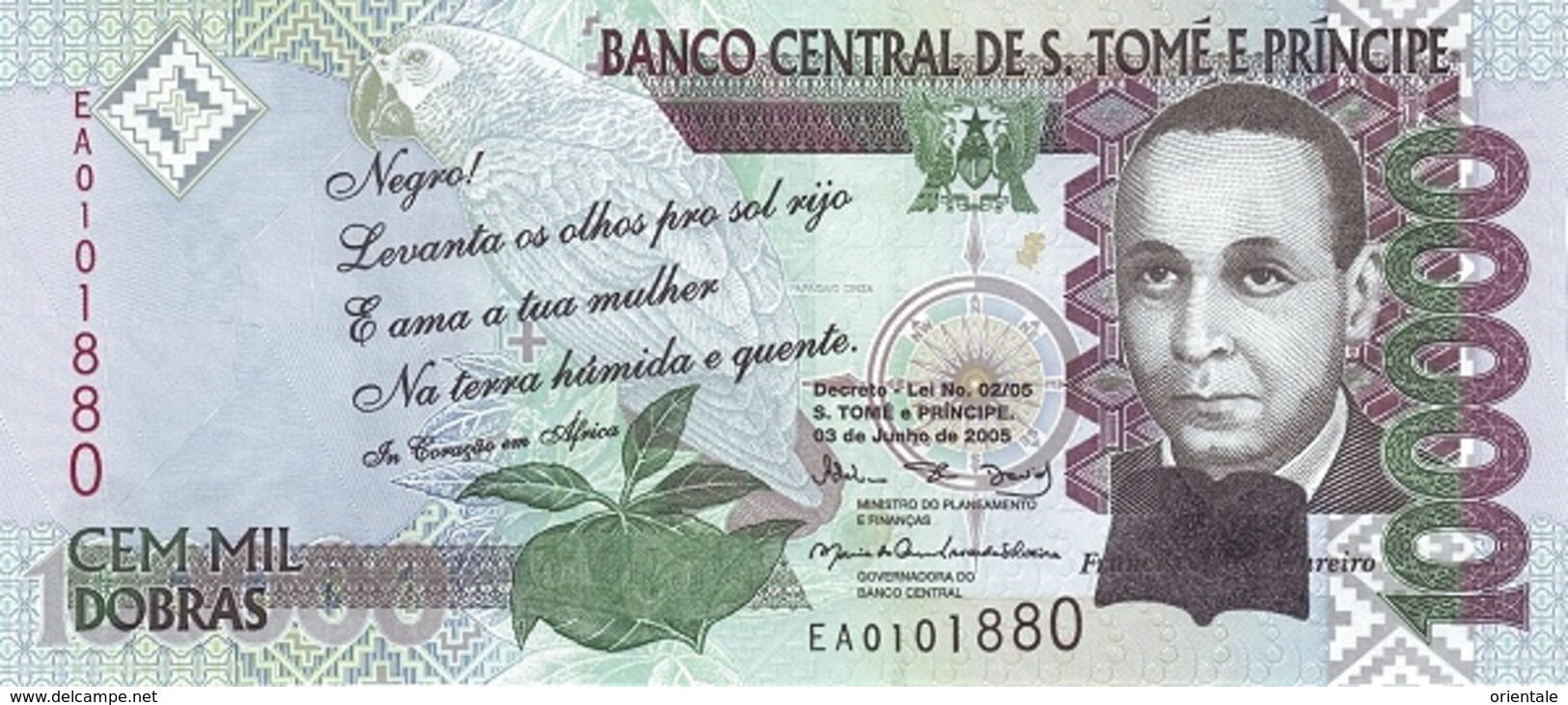 SAO TOME E PRINCIPE P. 69a 100000 D 2005 UNC - Sao Tome And Principe