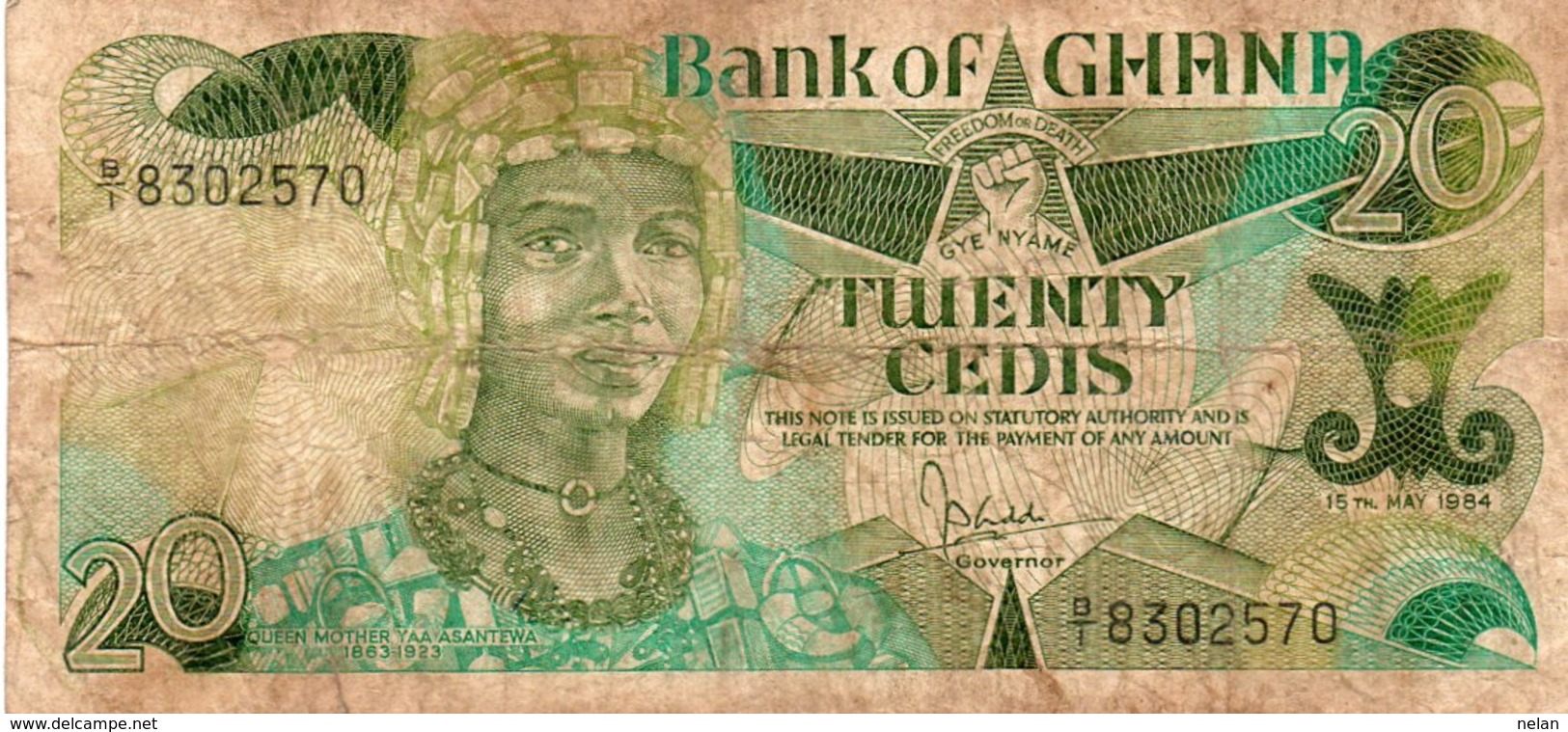 GHANA 20 CEDIS 1984 P-24 VG - Ghana