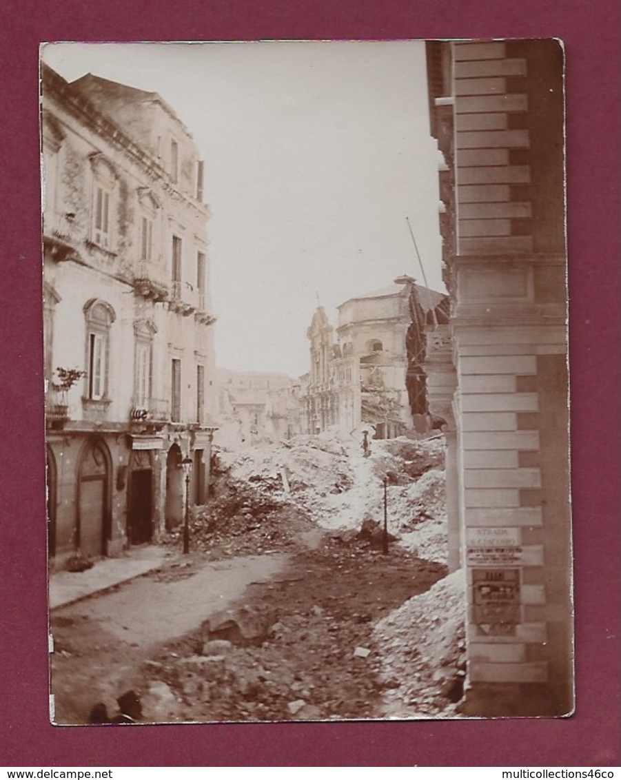 270719C - PHOTO ANCIENNE ITALIE MESSINA MESSINE Ruines église Des âmes Du Purgatoire - Tremblement De Terre De 1908 ? - Messina