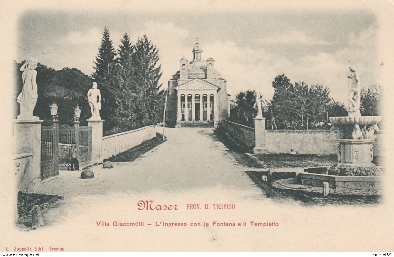 MASER-TREVISO-VILLA GIACOMELLI-CARTOLINA NON VIAGGIATA ANNO 1900-1904 - Treviso