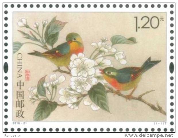 2016-21 CHINA Leiothrix&#xFF08;love&#xFF09;birds STAMP 1v - Nuovi