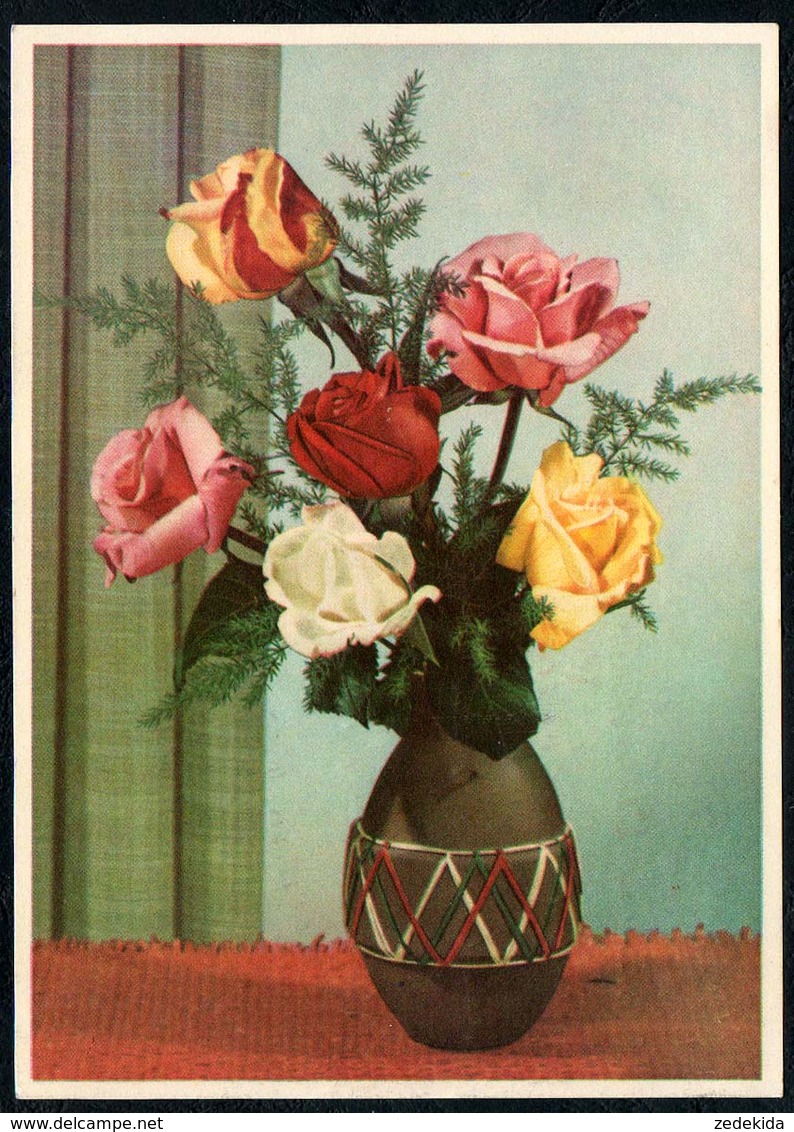 6207 - Glückwunschkarte - Blumen - Künstlerkarte - Verlag Nenke & Ostermaier Drsden - Flowers