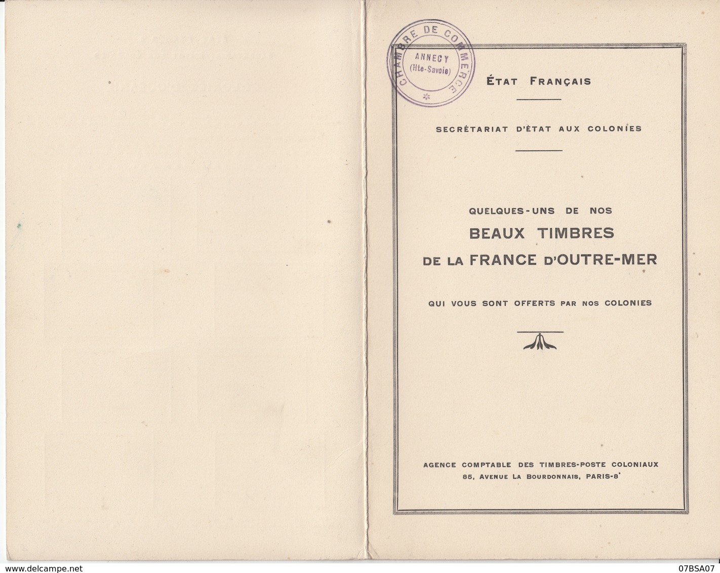 HAUTE SAVOIE CADEAUX OFFERT PAR LA CHAMBRE DE COMMERCE ANNECY VOIR LES SCANS TIMBRES DES COLONIES - 1921-1960: Période Moderne