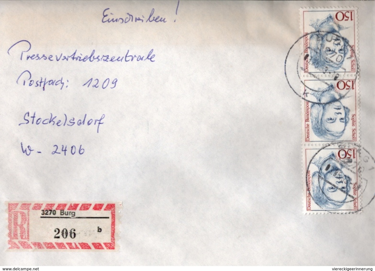 ! 2 Einschreiben 1993 Mit Alter Postleitzahl + DDR R-Zettel  Aus 3270 Burg - Briefe U. Dokumente