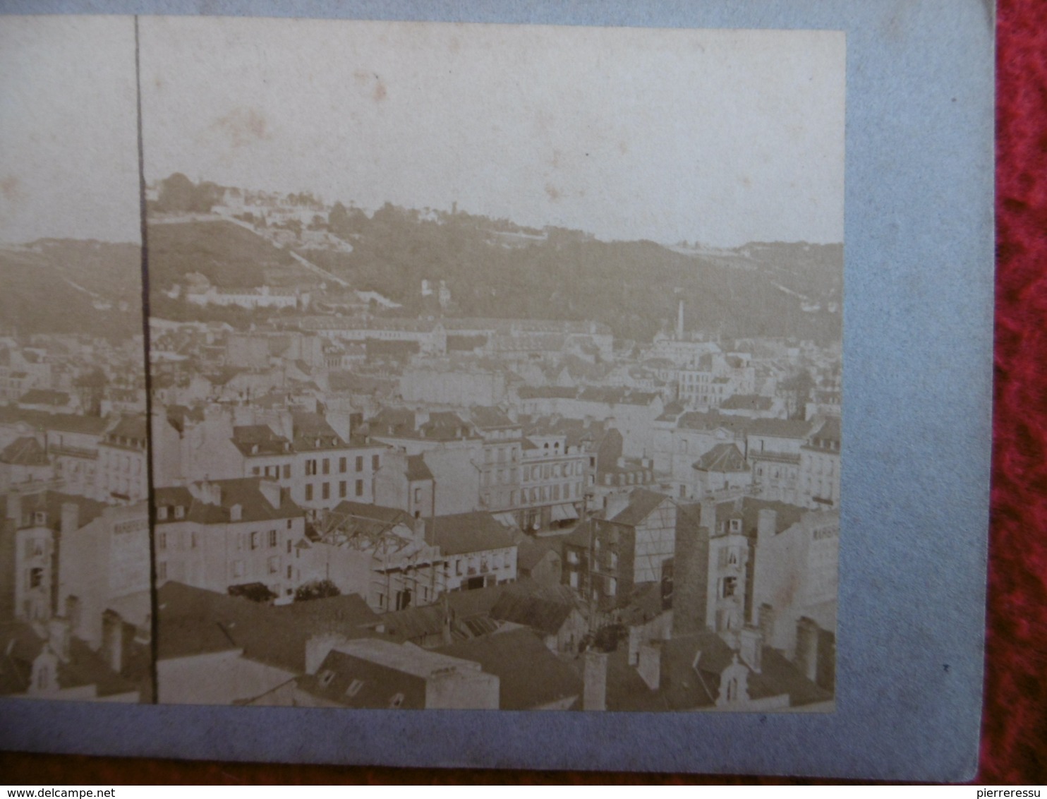 LE HAVRE PANORAMA DE LA COTE PRIS DE L HOTEL DE VILLE PHOTO STEREO CIRCA 1860 C S M - Places