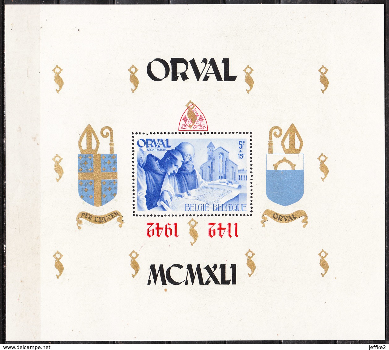 BL22Cu**  Grand Bloc Orval - Surcharge Renversée - MNH** - LOOK!!!! - 1924-1960