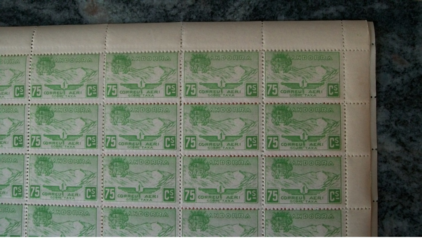 Andorra Española 1932 Correo Aereo Hojita De 0,75Ct.(x 50)  Ed. NE 15**(MNH)-17,50 EUR - Collections (sans Albums)