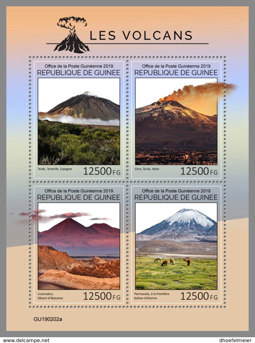 GUINEA REP. 2019 MNH Volcanoes Vulkane Volcans M/S - OFFICIAL ISSUE - DH1929 - Volcanos