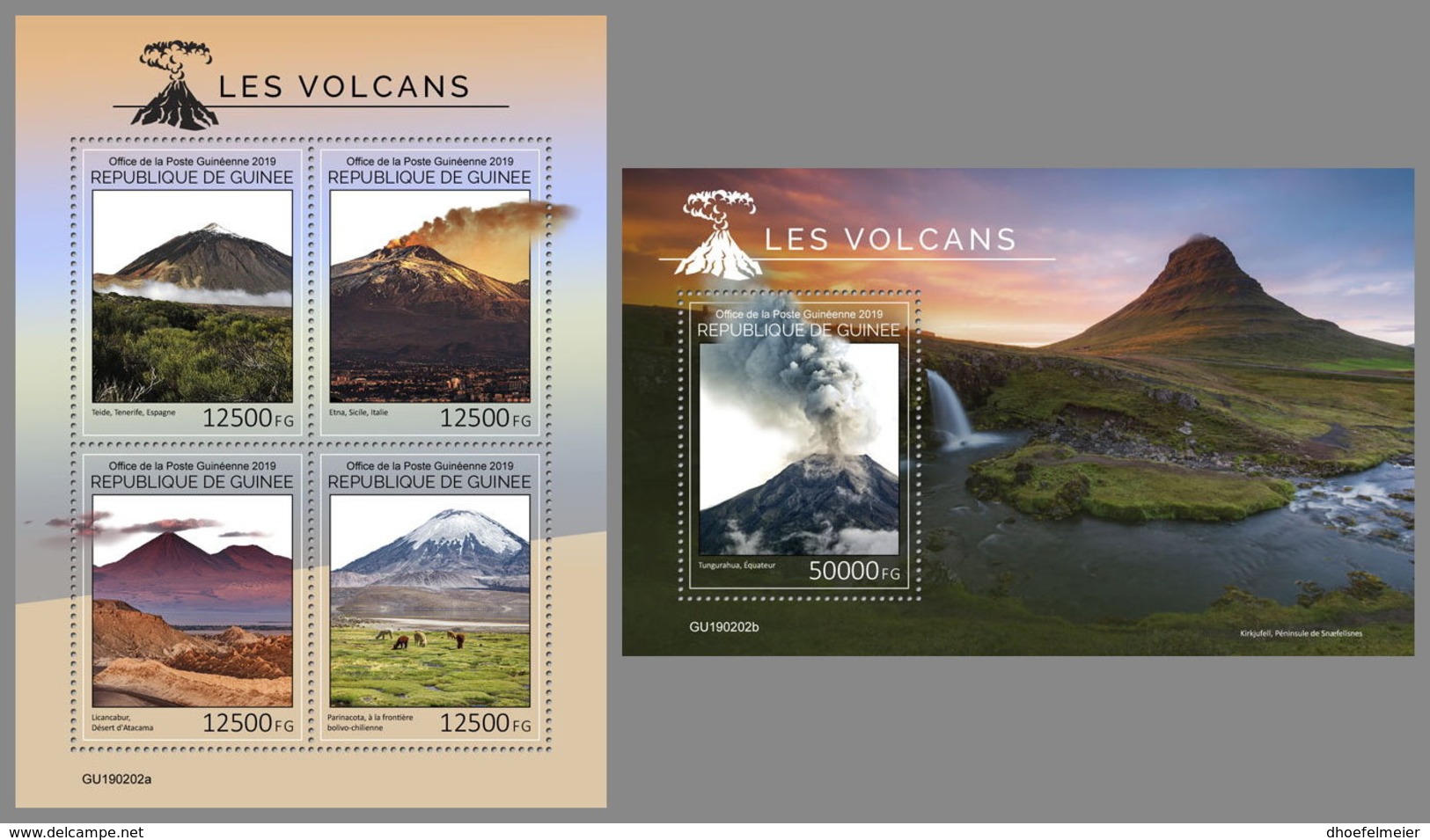 GUINEA REP. 2019 MNH Volcanoes Vulkane Volcans M/S+S/S - IMPERFORATED - DH1929 - Volcanos