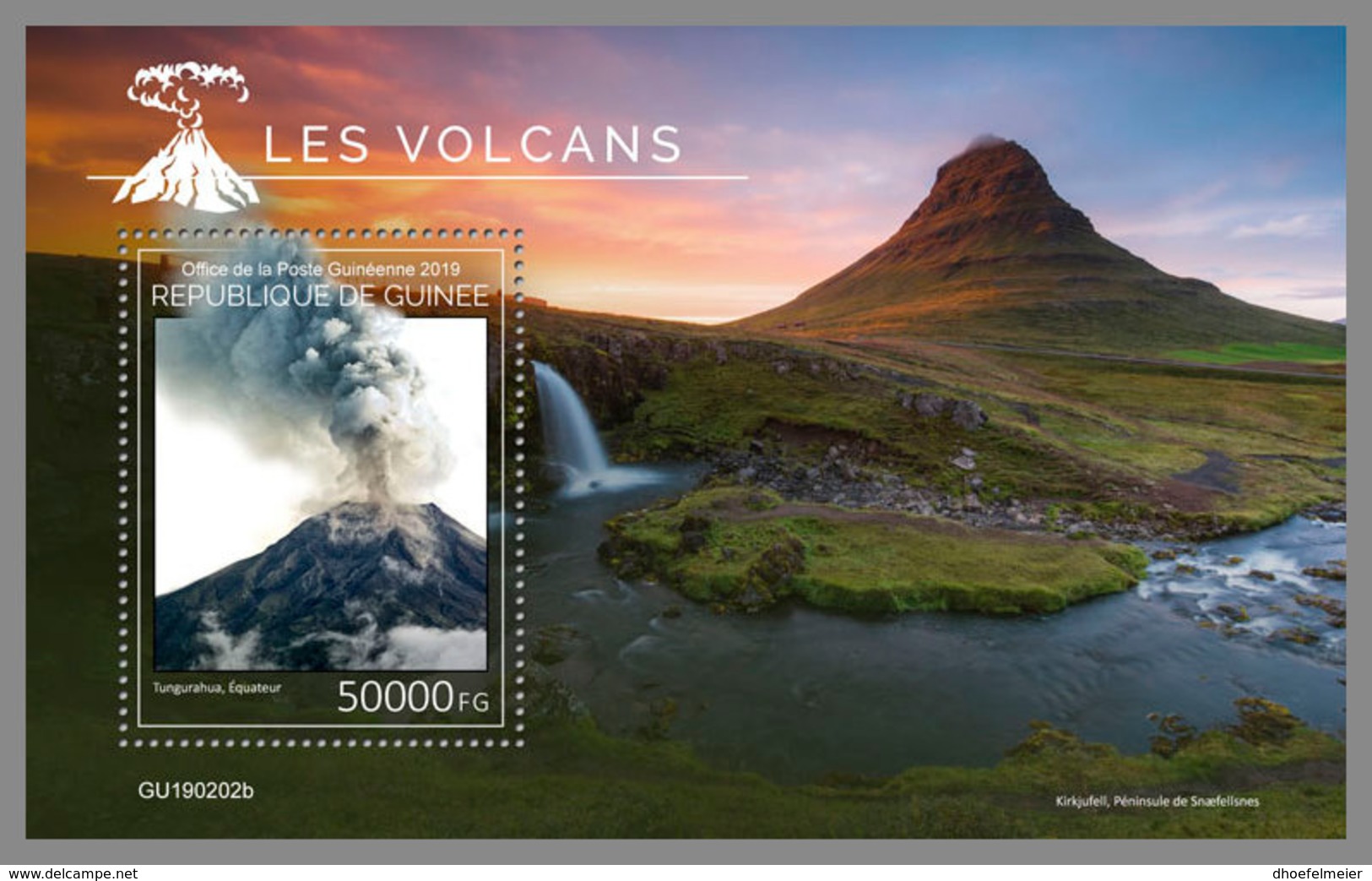 GUINEA REP. 2019 MNH Volcanoes Vulkane Volcans S/S - IMPERFORATED - DH1929 - Volcanos