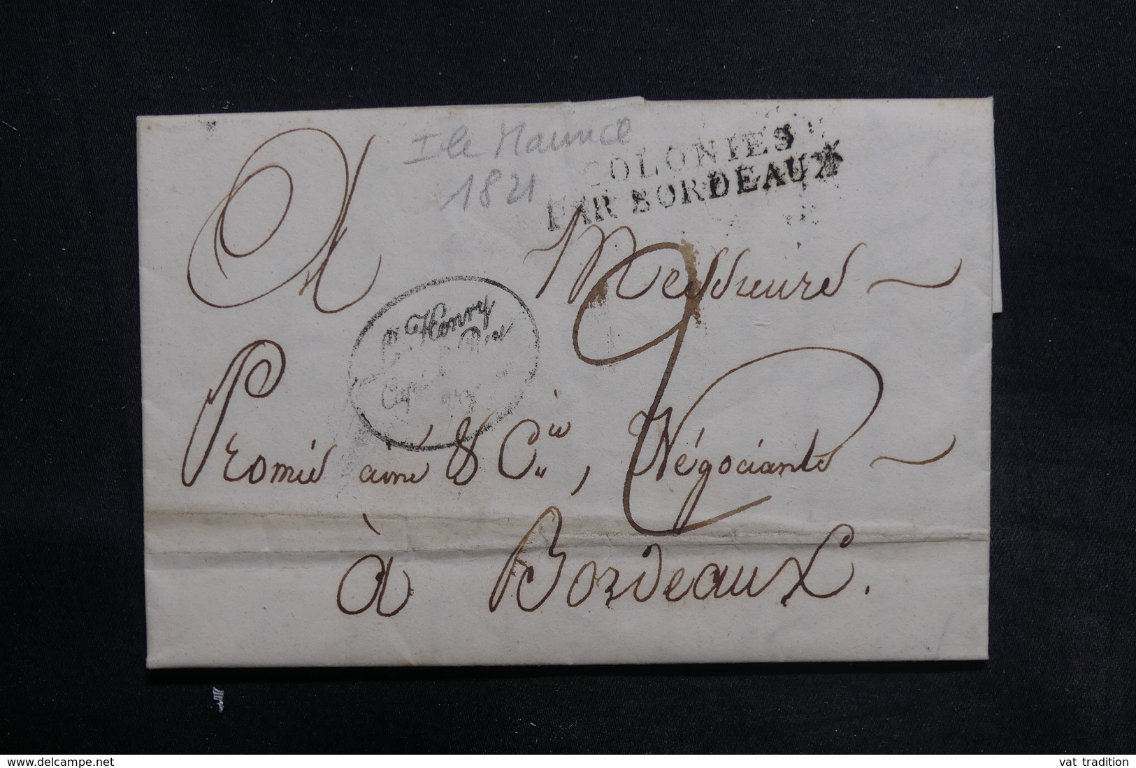 FRANCE - Lettre De L 'île Maurice Pour Bordeaux En 1921 , MP " Colonies Par Bordeaux " - L 36592 - 1849-1876: Période Classique