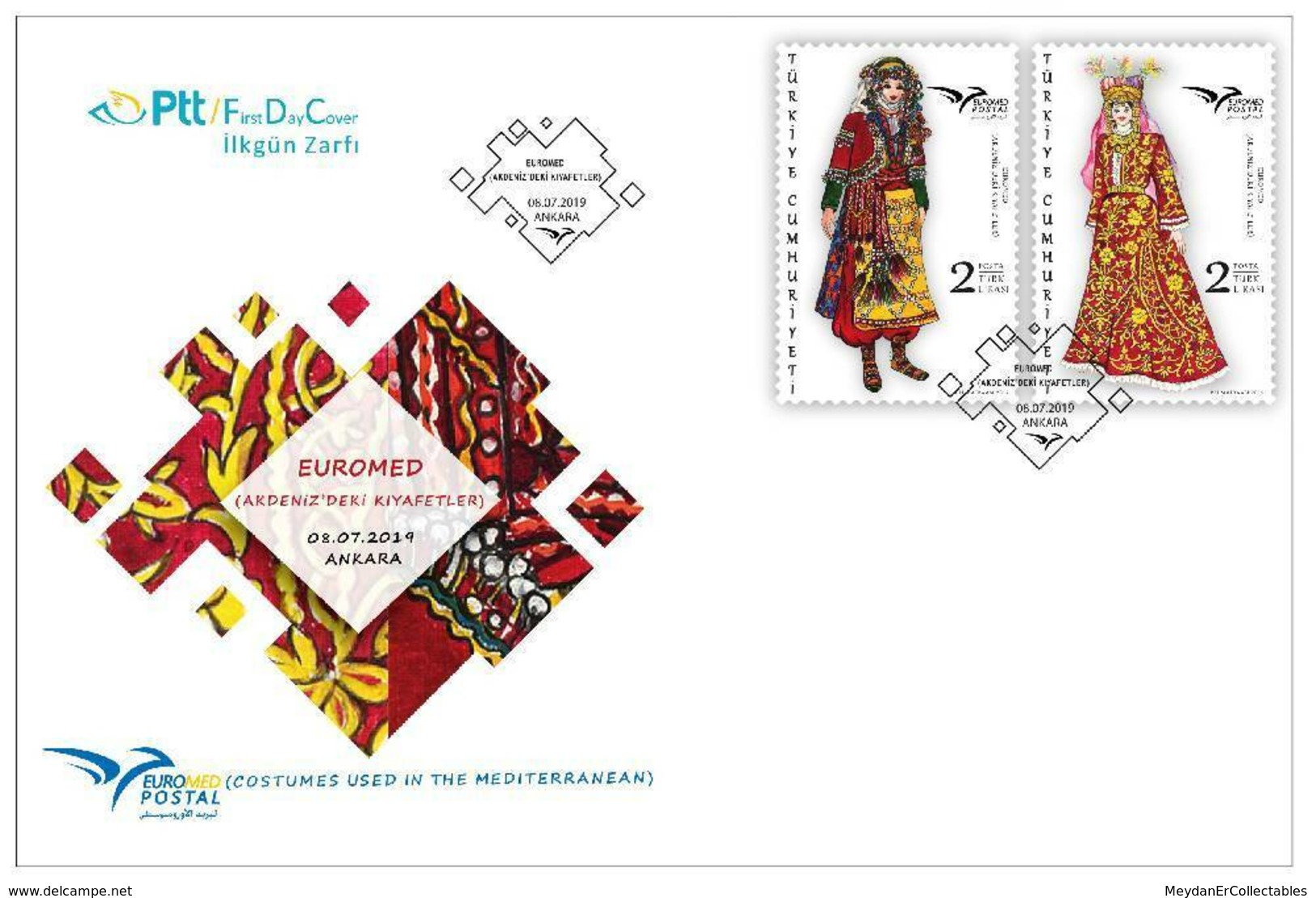 TURKEY/2019 - (FDC) EUROMED (MEDITERRANEAN COSTUMES), MNH - Briefe U. Dokumente