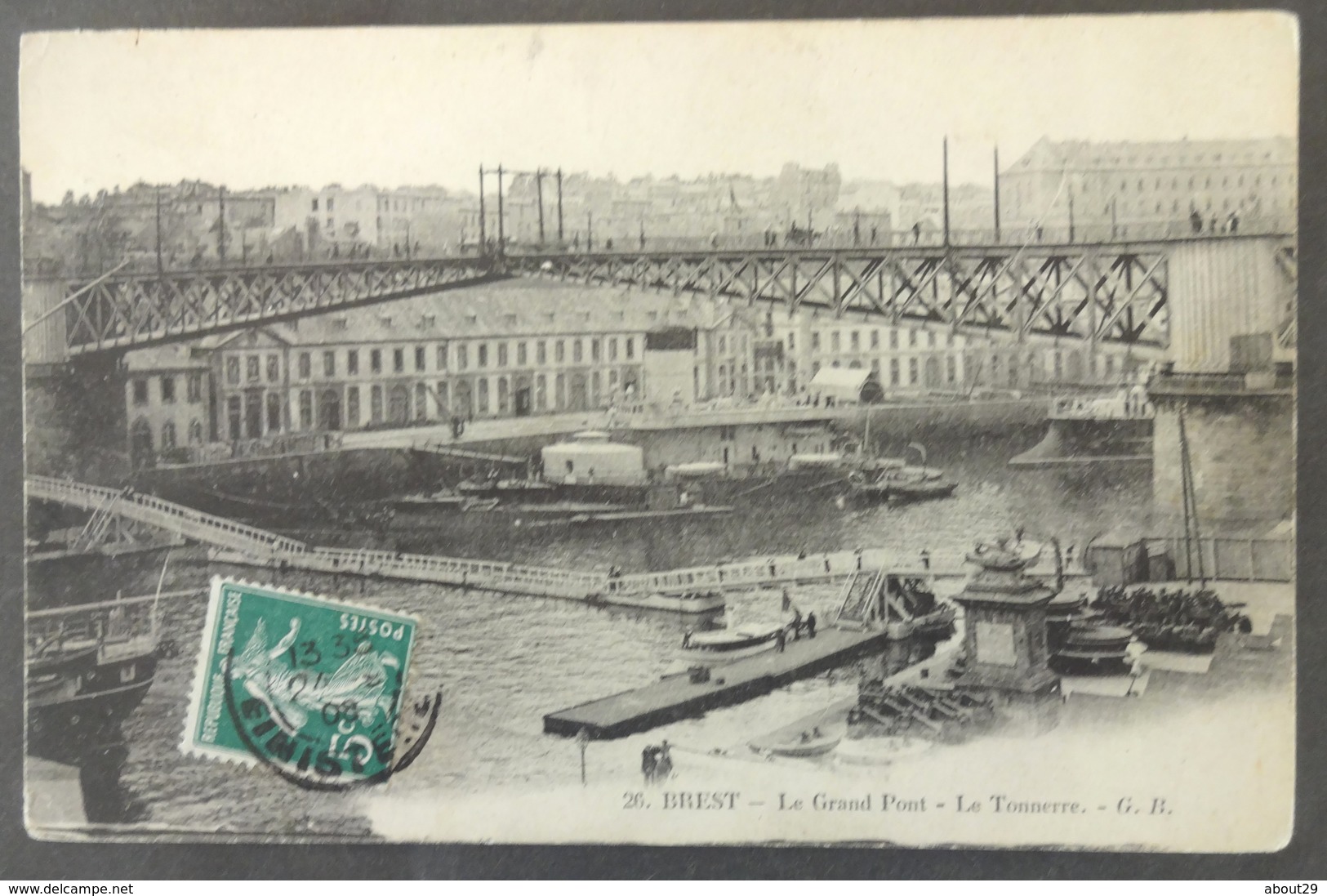 CPA 29 BREST - Le Grand Pont - Le Tonnerre - GB 26 - Réf. Y 118 - Brest