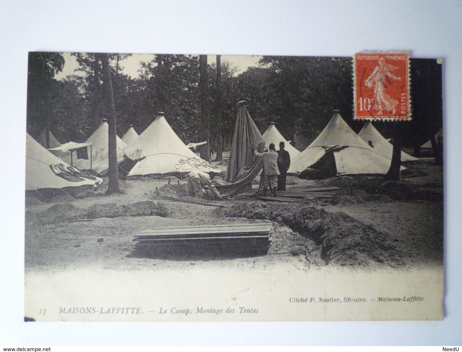 GP 2019 - 1889  MAISONS-LAFFITTE  :  Le Camp , Montage Des Tentes   1911   XXXX - Maisons-Laffitte