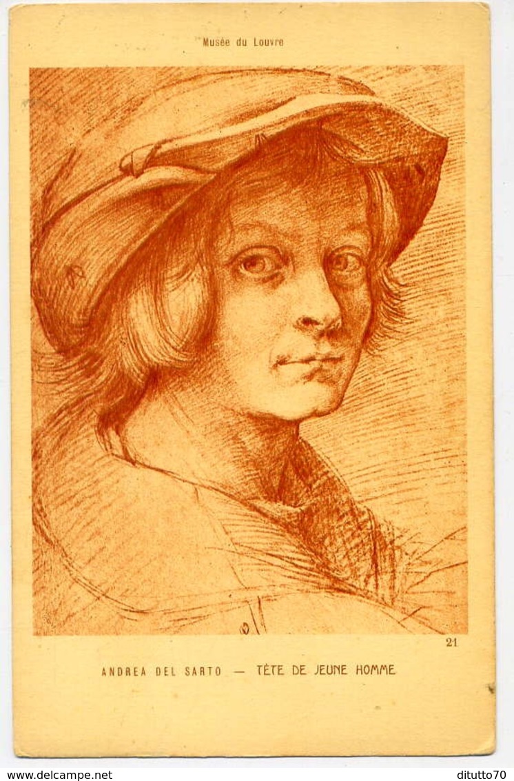 Musee Du Louvre - Andrea Del Sarto - Tète De Jeune Homme - Formato Piccolo Non Viaggiata – E 13 - Musei