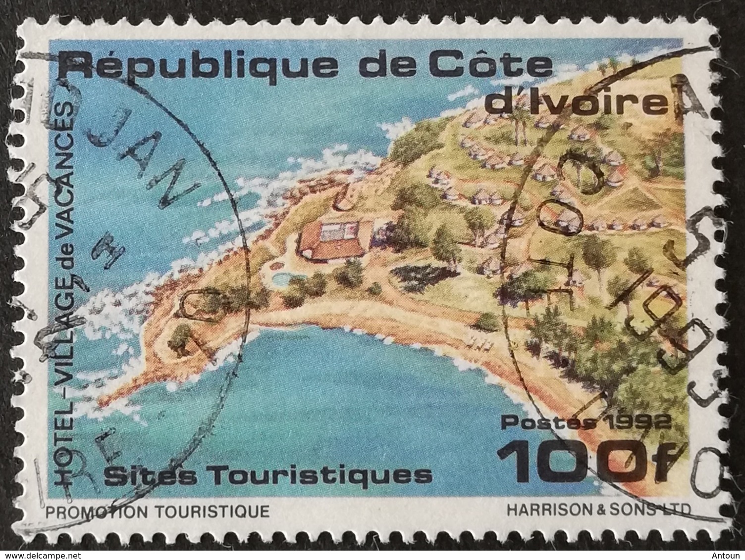 Ivory Coast 1992 Tourist Attractions USED - Ivory Coast (1960-...)