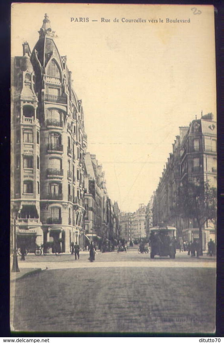 Paris - Rue De Courcelles Vers Le Boulevard - Formato Piccolo Non Viaggiata – E 13 - Altri & Non Classificati