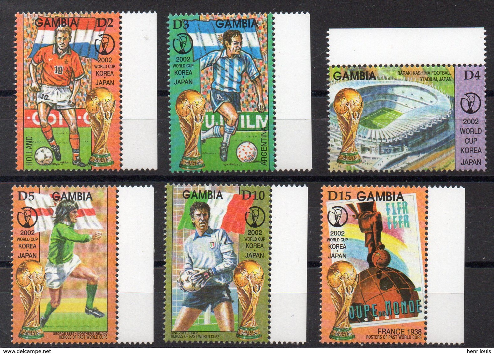 GAMBIE Timbres Neufs ** De 2001  ( Ref 667 A ) Sport - Football - Gambie (1965-...)