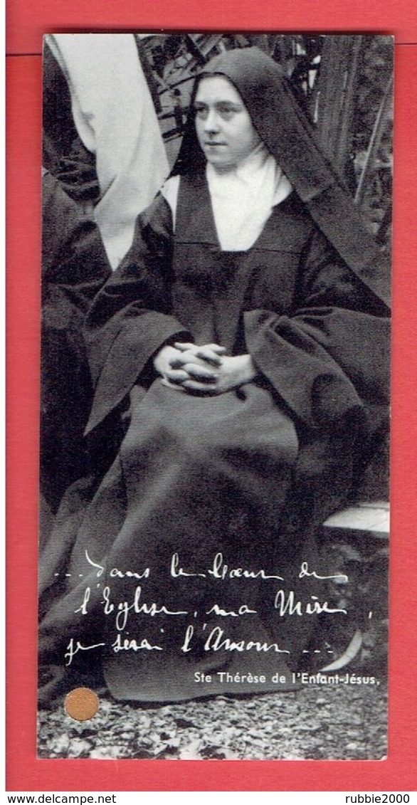 SAINTE THERESE DE L ENFANT JESUS IMAGE PIEUSE RELIQUAIRE RELIQUE ETOFFE AYANT TOUCHE A SES RELIQUES - Religion & Esotericism