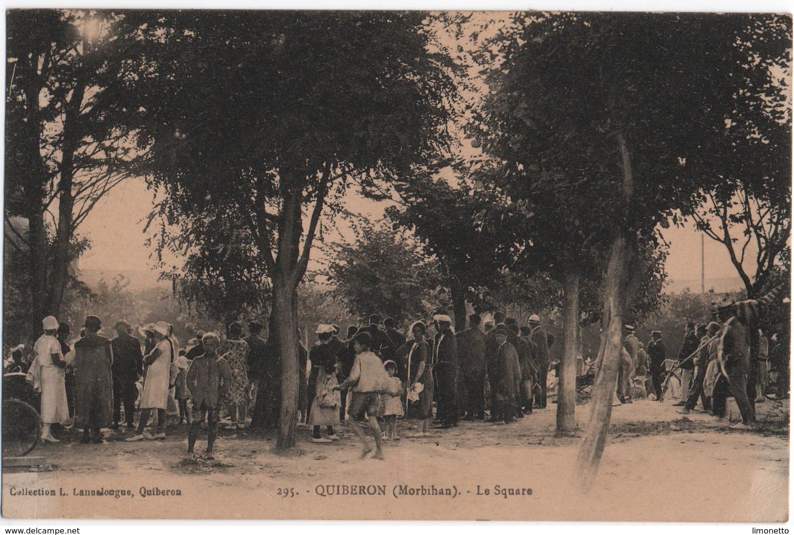 56- QUIBERON - Le Square  ( Animée)  N° 295  Ed  Lannelongue     CPA - Quiberon