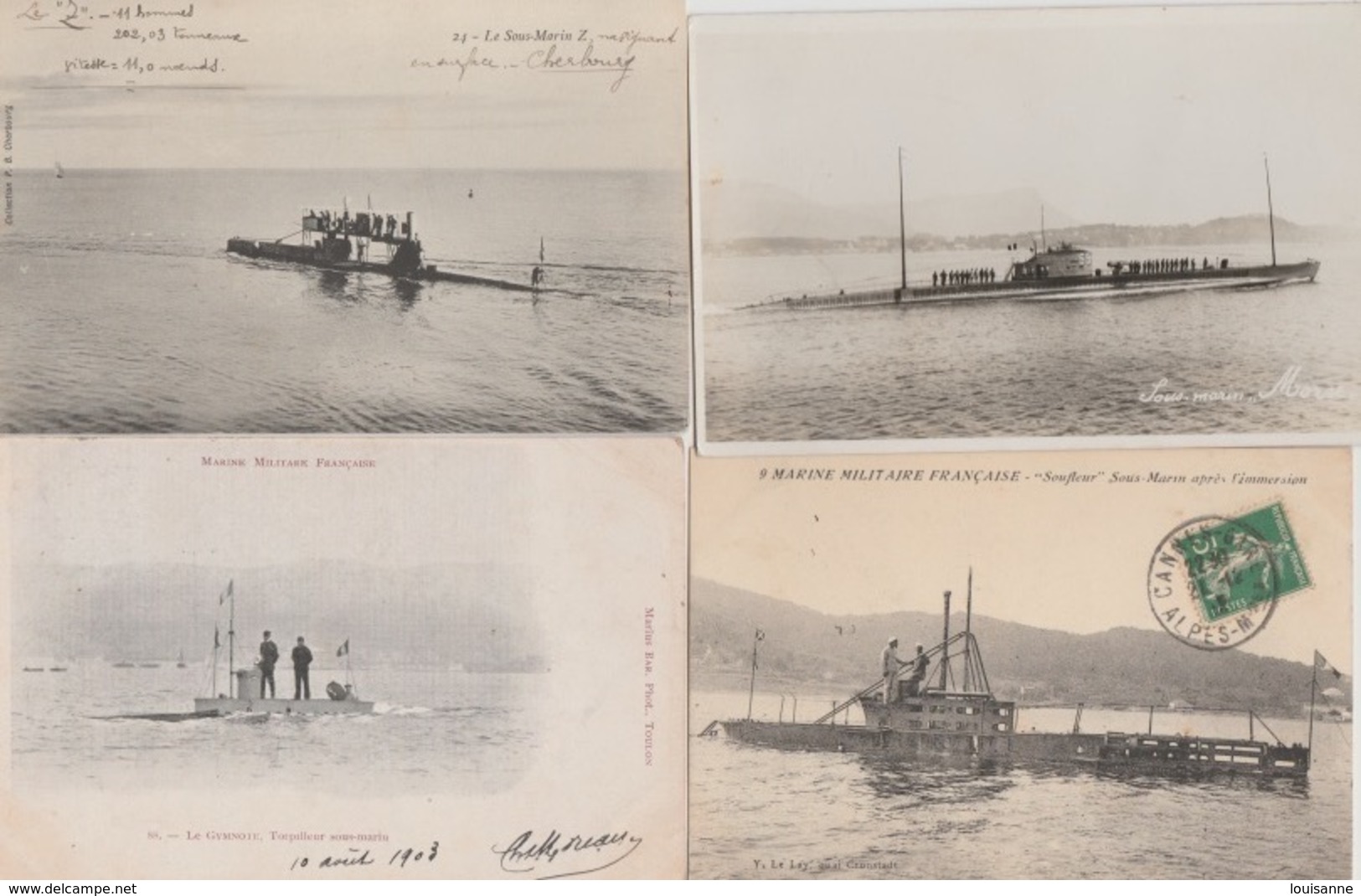 19 / 7 / 223  -  LOT. DE. 10. CPA  & C P S M  DE. SOUS-MARINS  DIVERS - Tous Scandés - - Guerra