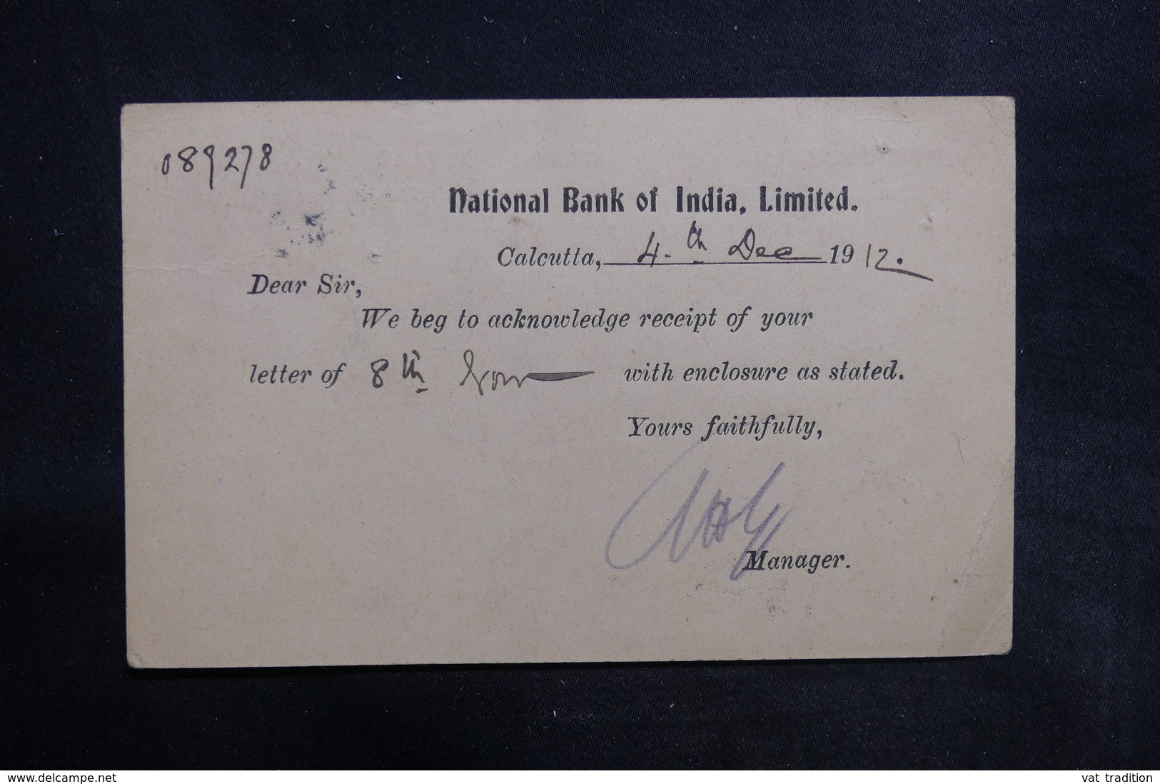 INDE - Entier Postal Commerciale ( Repiquage Au Verso ) De Calcutta En 1912 - L 36646 - 1902-11 Roi Edouard VII