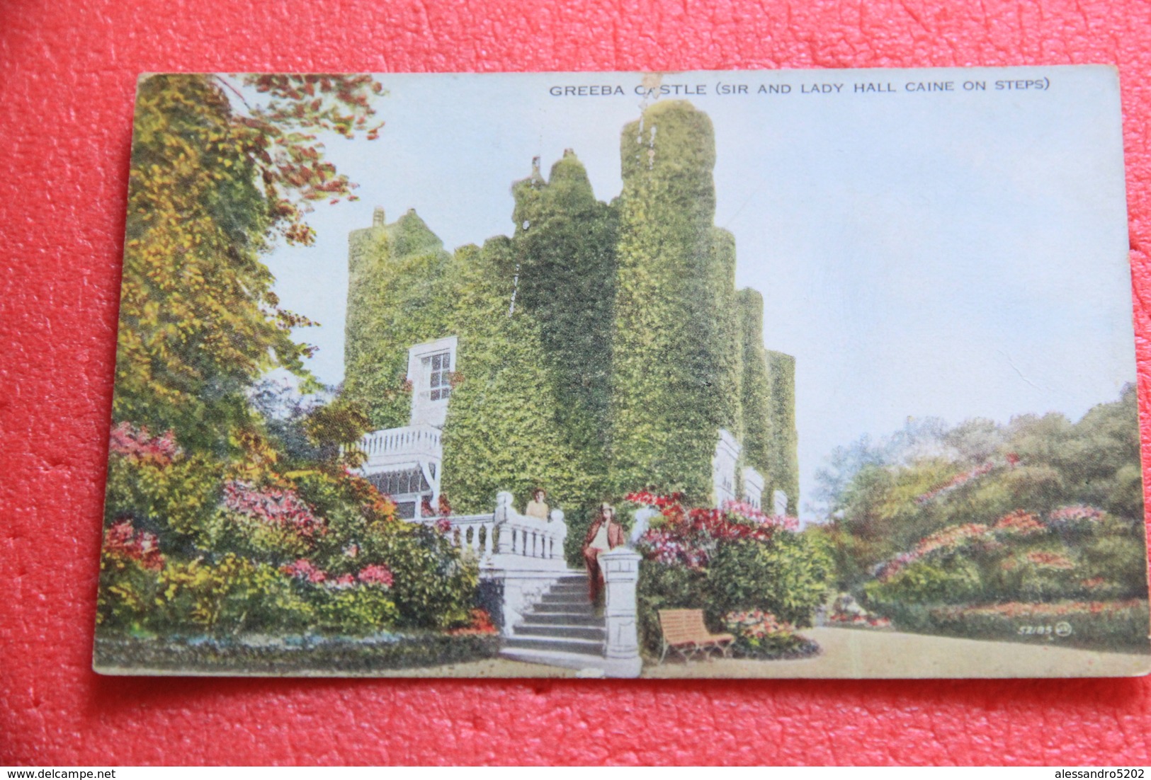 Isle Of Man Greeba Castle With Sir And Lady Hall Caine On Steps NV - Isle Of Man