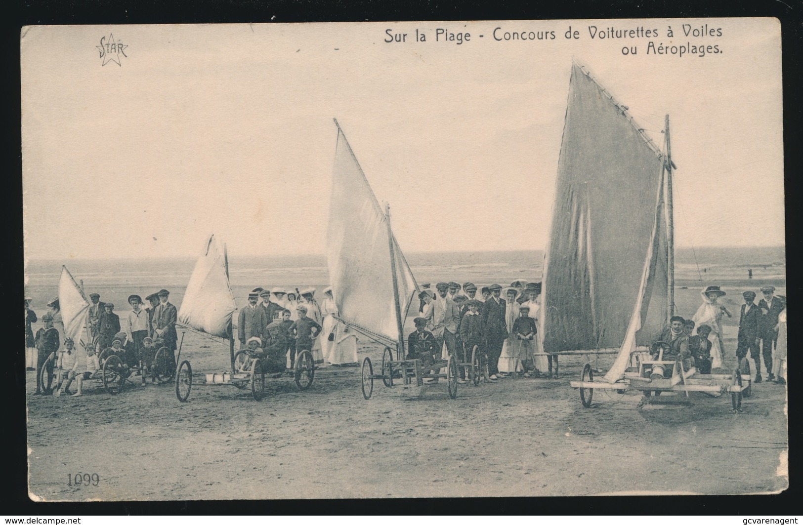 AAN ONZE KUST   SUR LA PLAGE   CONCOURS DE VOITURETTES A VOILES OU AEROPLAGES - Oostende