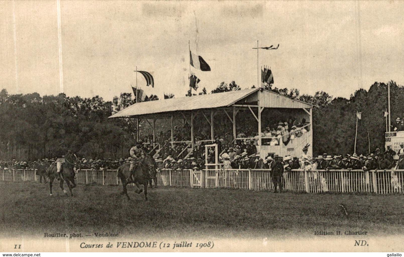 COURSES DE VENDOME 12 JUILLET 1908 LES TRIBUNES - Vendome