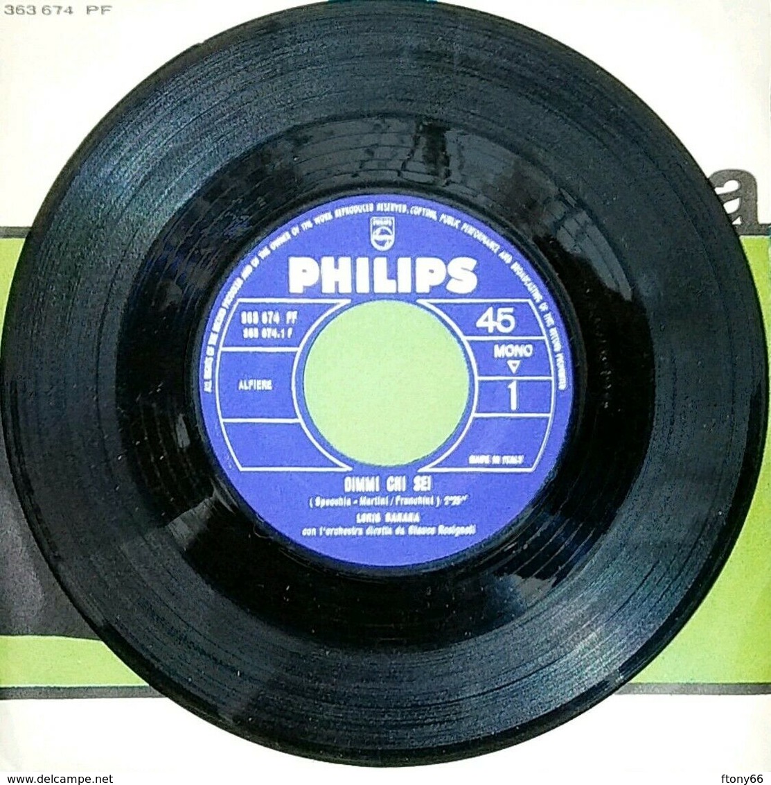 MA19 Disco Vinile 45 Giri LORIS BANANA "DIMMI CHI SEI / 20 MILA PAROLE" Philips 1964 - 7'' Vinyl Record - Other - Italian Music