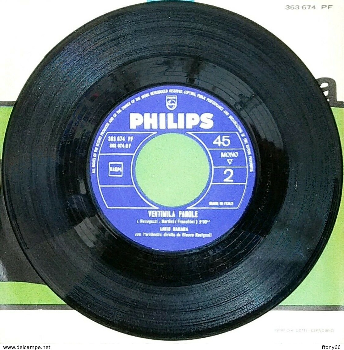 MA19 Disco Vinile 45 Giri LORIS BANANA "DIMMI CHI SEI / 20 MILA PAROLE" Philips 1964 - 7'' Vinyl Record - Altri - Musica Italiana