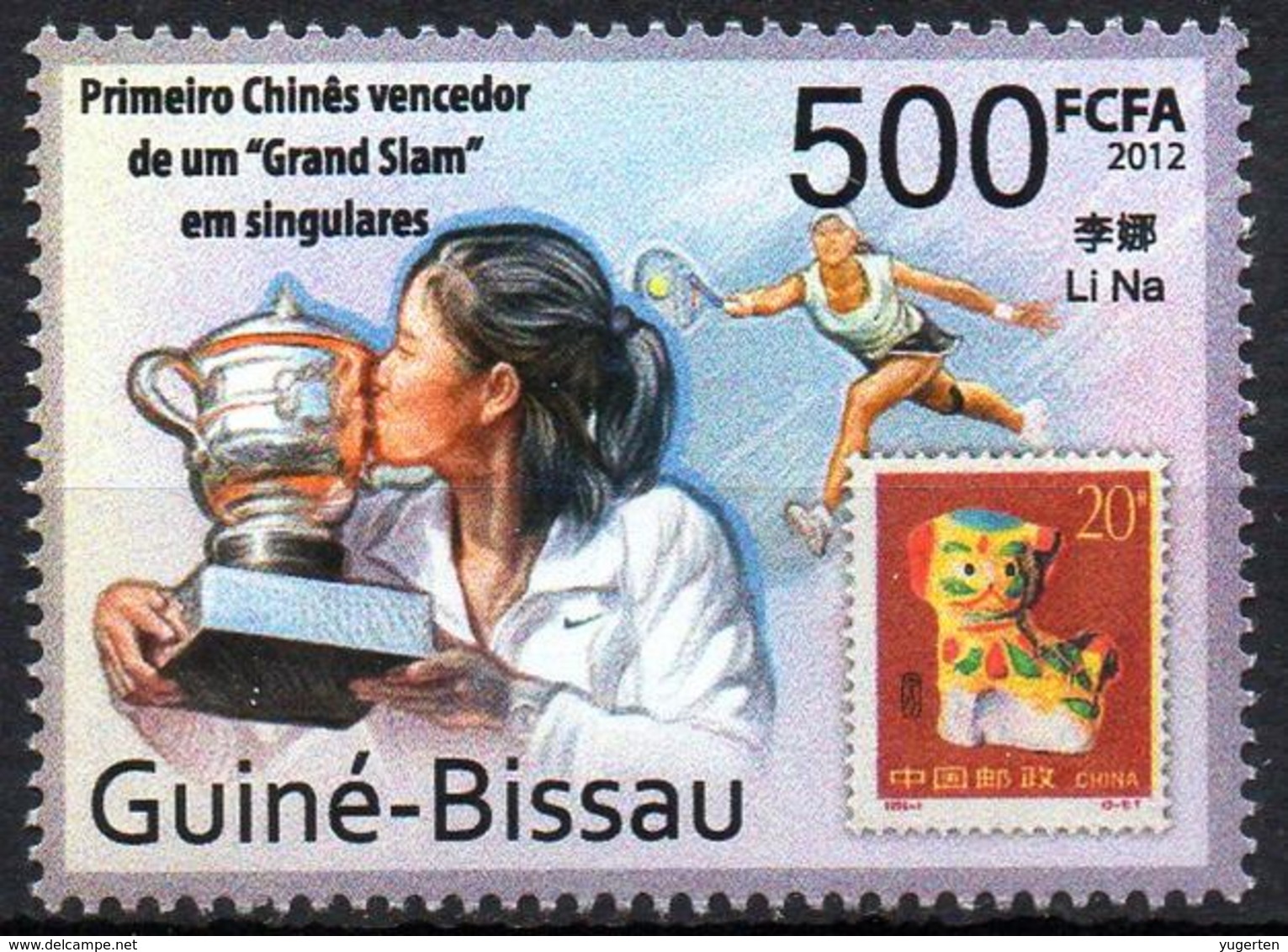 GUINEA BISSAU - 1v - MNH - Li Na - Tennis - Grand Slam - China - Chinese Player Stamps On Stamps - Timbres Sur Timbres - Tennis