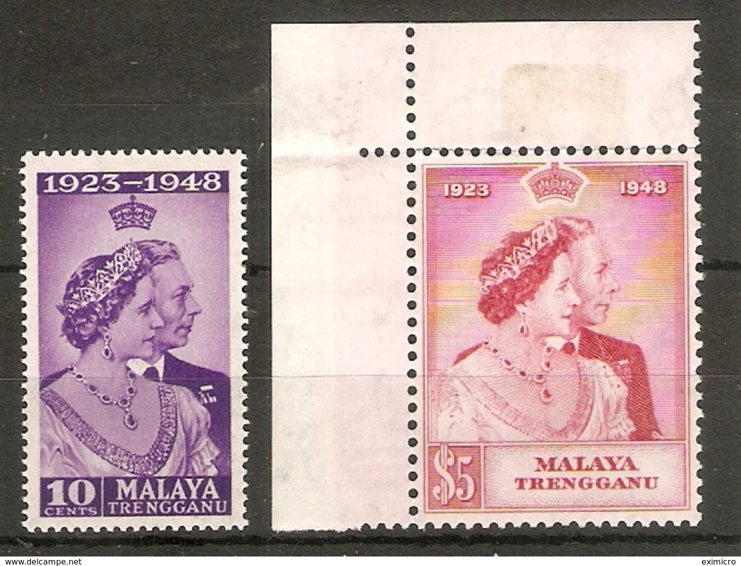 MALAYA - TRENGGANU 1948 SILVER WEDDING SET UNMOUNTED MINT Cat £26+ - Trengganu