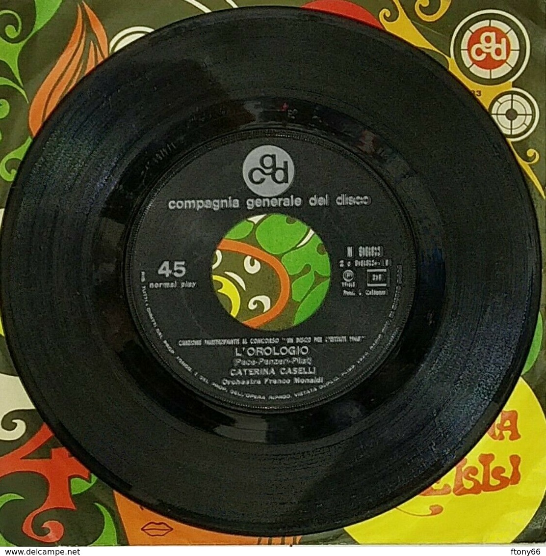 MA19 45 Giri CATERINA CASELLI "L' OROLOGIO / BAGNATA COME UN PULCINO" CGD 1968 - 7'' Vinyl Record - Altri - Musica Italiana