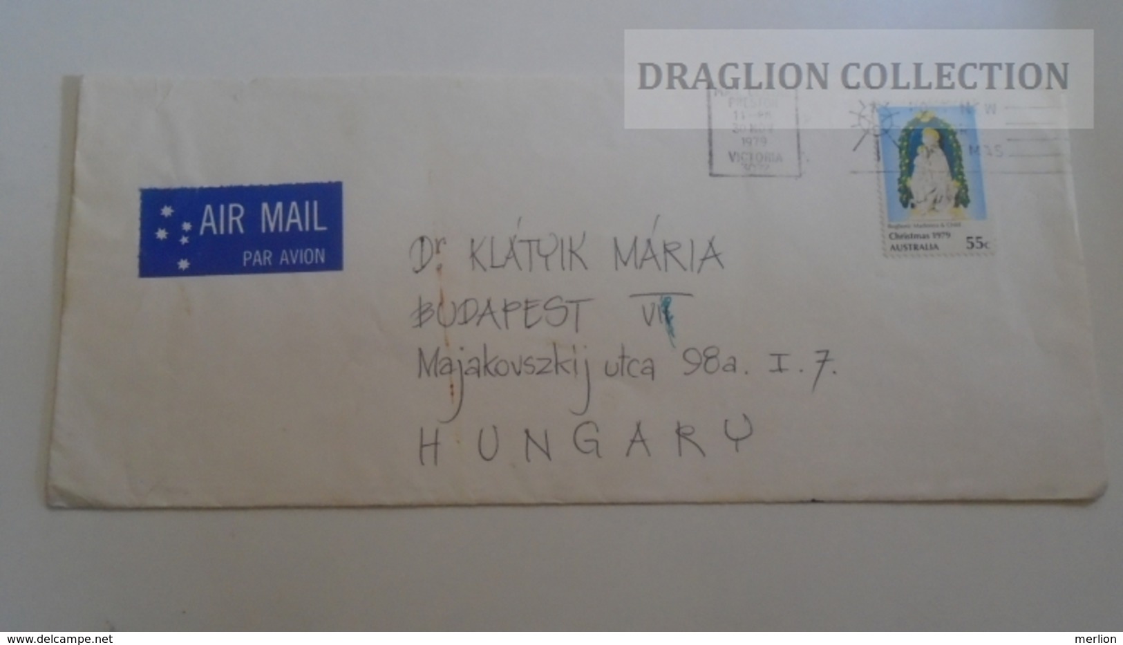 D166224 AUSTRALIA  Airmail Cover 1979 Mail Centre Preston -Victoria - Covers & Documents