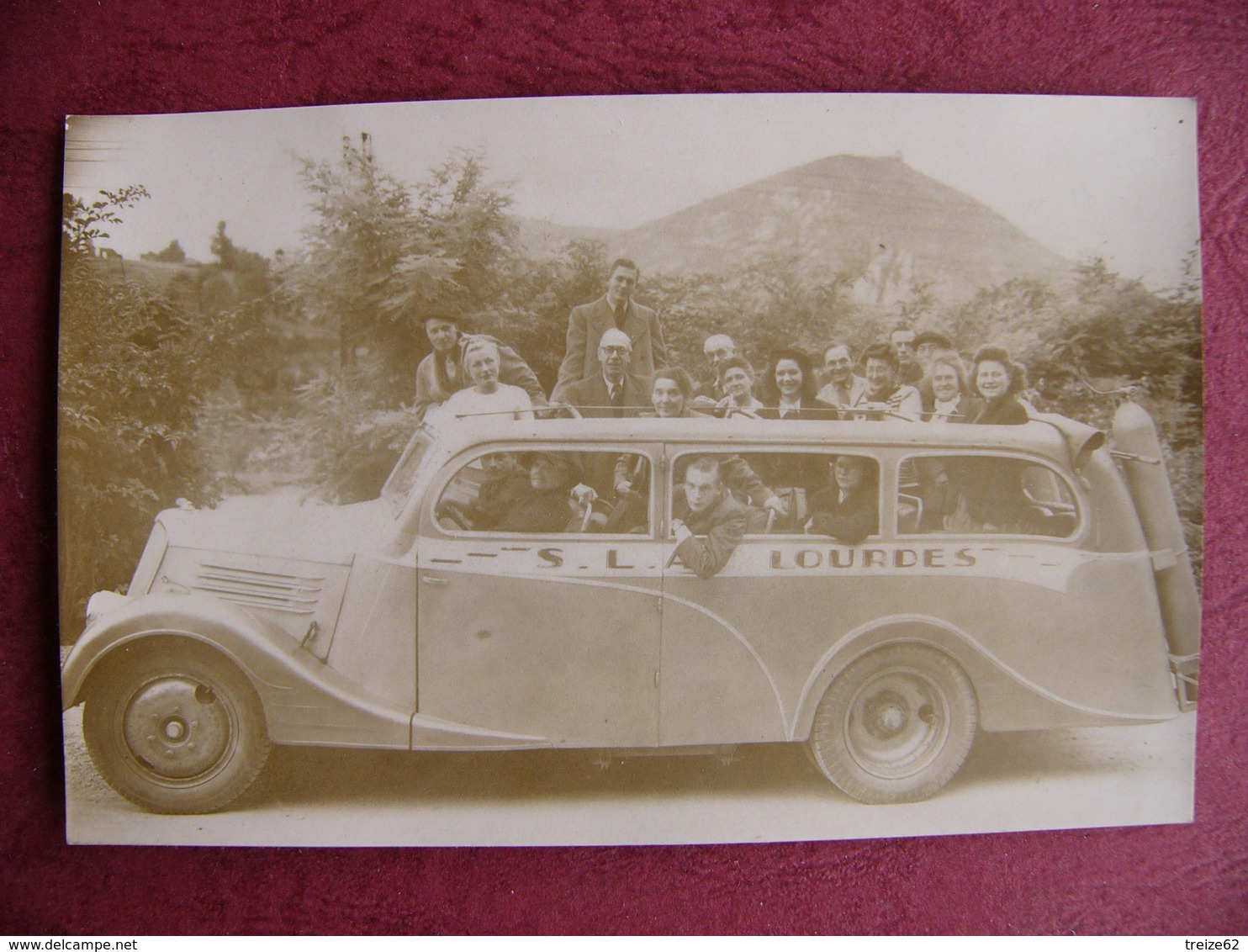 Autobus à Gaz 1946 S.L.A. Lourdes Excursions Voyages Après Guerre WWII - Places