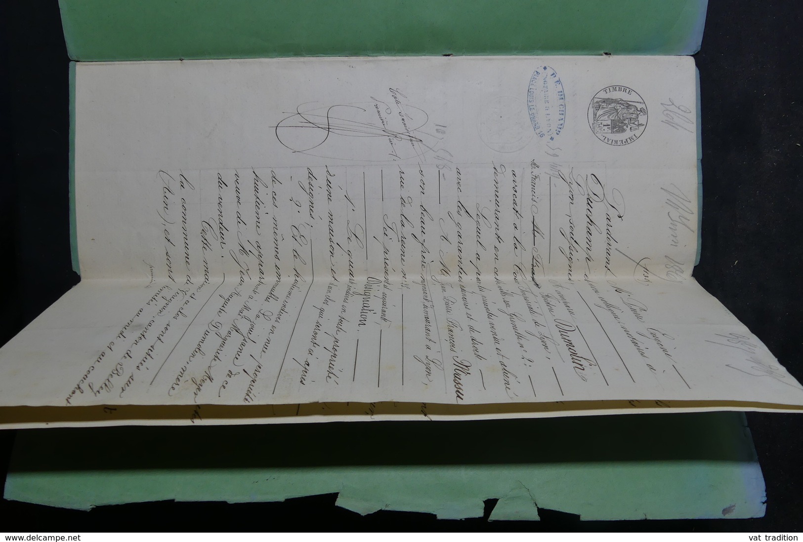 FRANCE - Affranchissement Cérès 40cts Sur Dossier Notarial En 1873 Pour Belley - L 36700 - 1849-1876: Période Classique