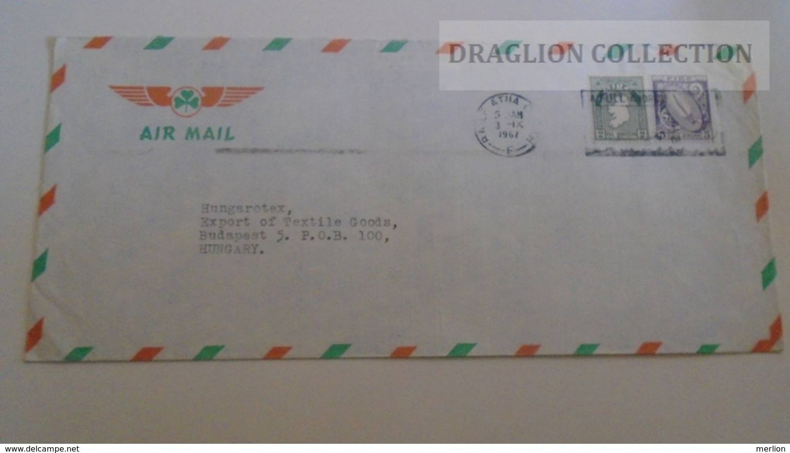 D166246  IRELAND    Airmail Cover - Cancel Baile Átha Cliath ( Dublin ) - 1967 - Lettres & Documents