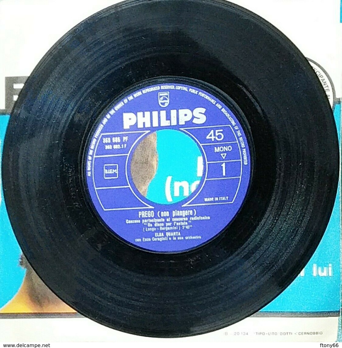 MA19 45 Giri ELSA QUARTA "PREGO (NON PIANGERE) / SE TI PARLO DI LUI" Philips 1964 - 7'' Vinyl Record - Altri - Musica Italiana