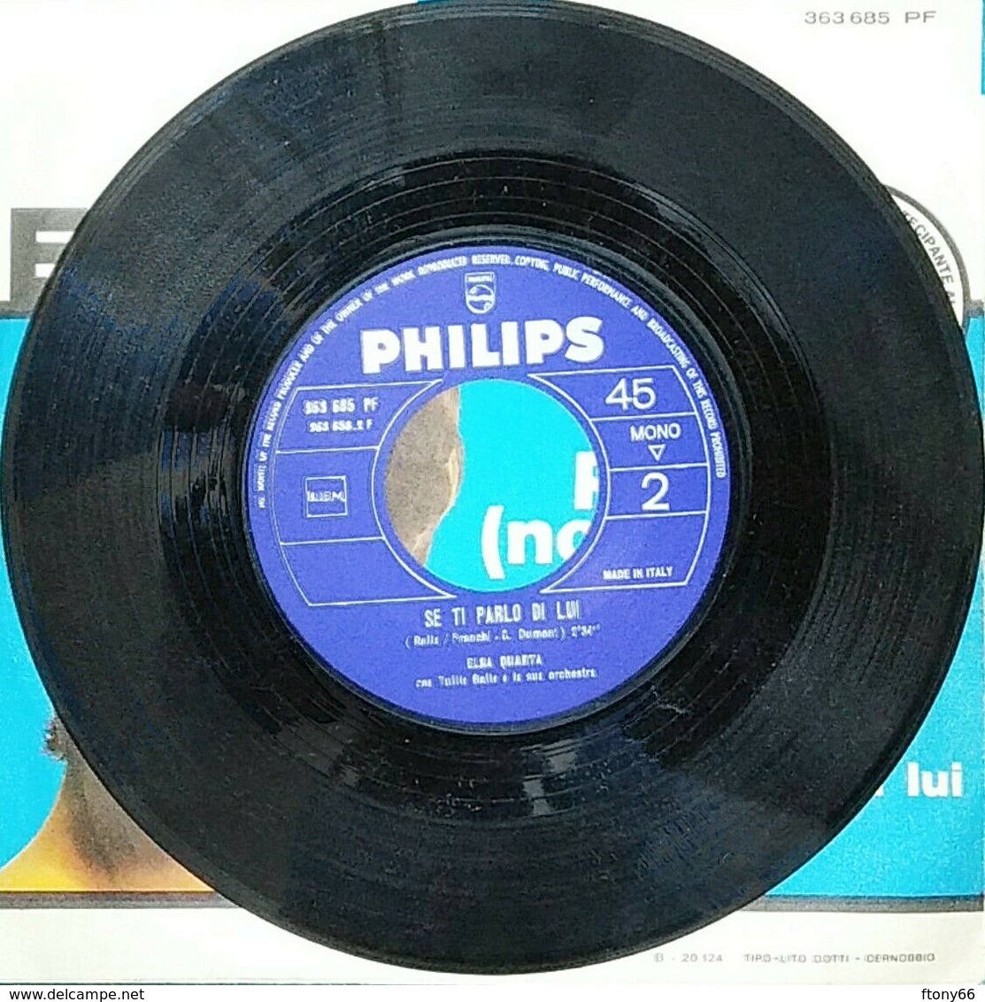 MA19 45 Giri ELSA QUARTA "PREGO (NON PIANGERE) / SE TI PARLO DI LUI" Philips 1964 - 7'' Vinyl Record - Altri - Musica Italiana