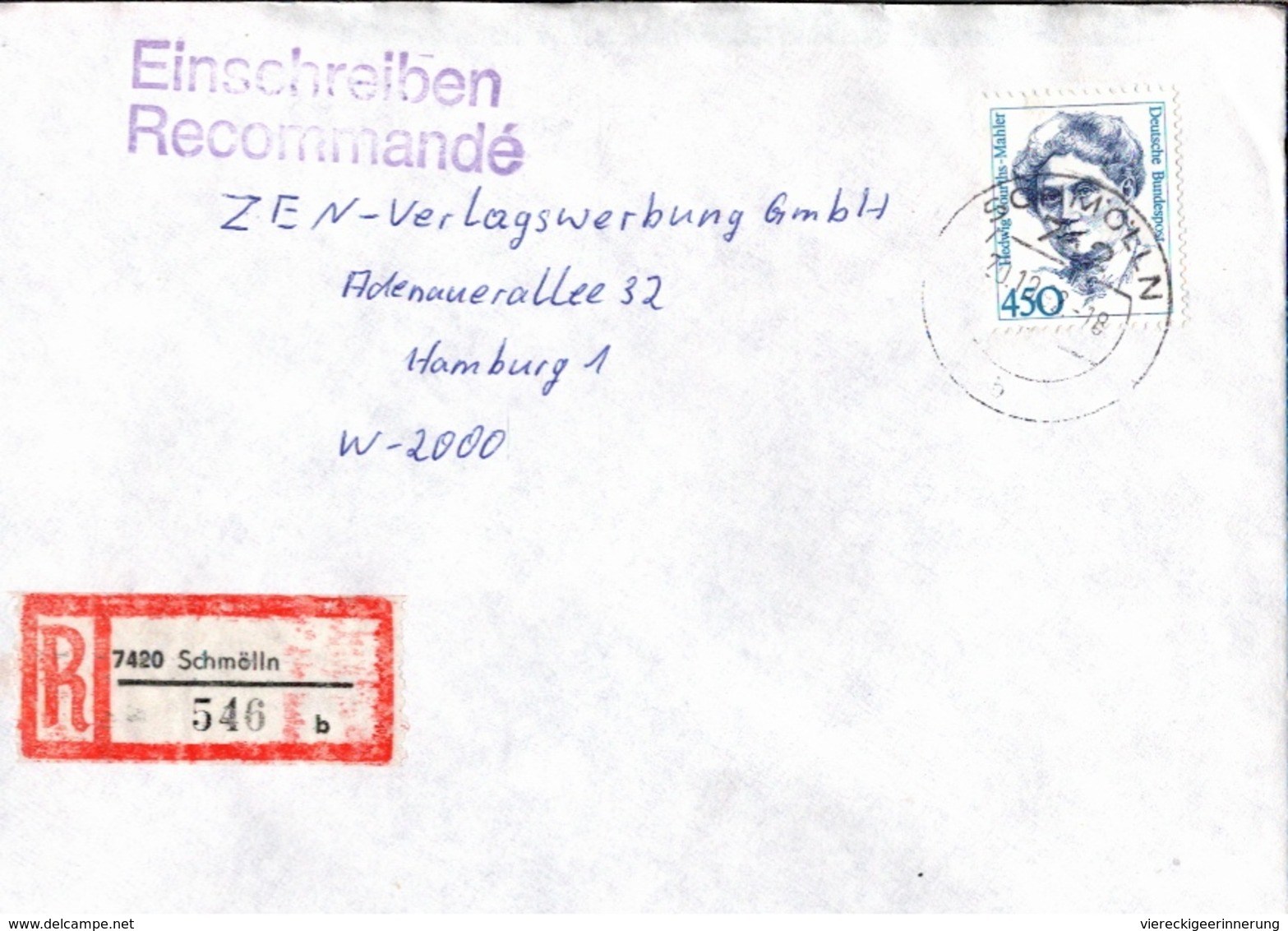 ! 2 Einschreiben  1992 Mit Alter Postleitzahl + DDR R-Zettel  Aus 7420 Schmölln - Briefe U. Dokumente