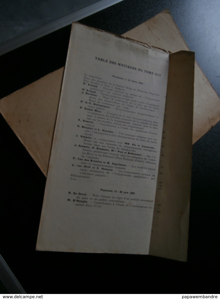 Annales de la société belge de médecine tropicale n° 4 (21/12/1934) : Congo,