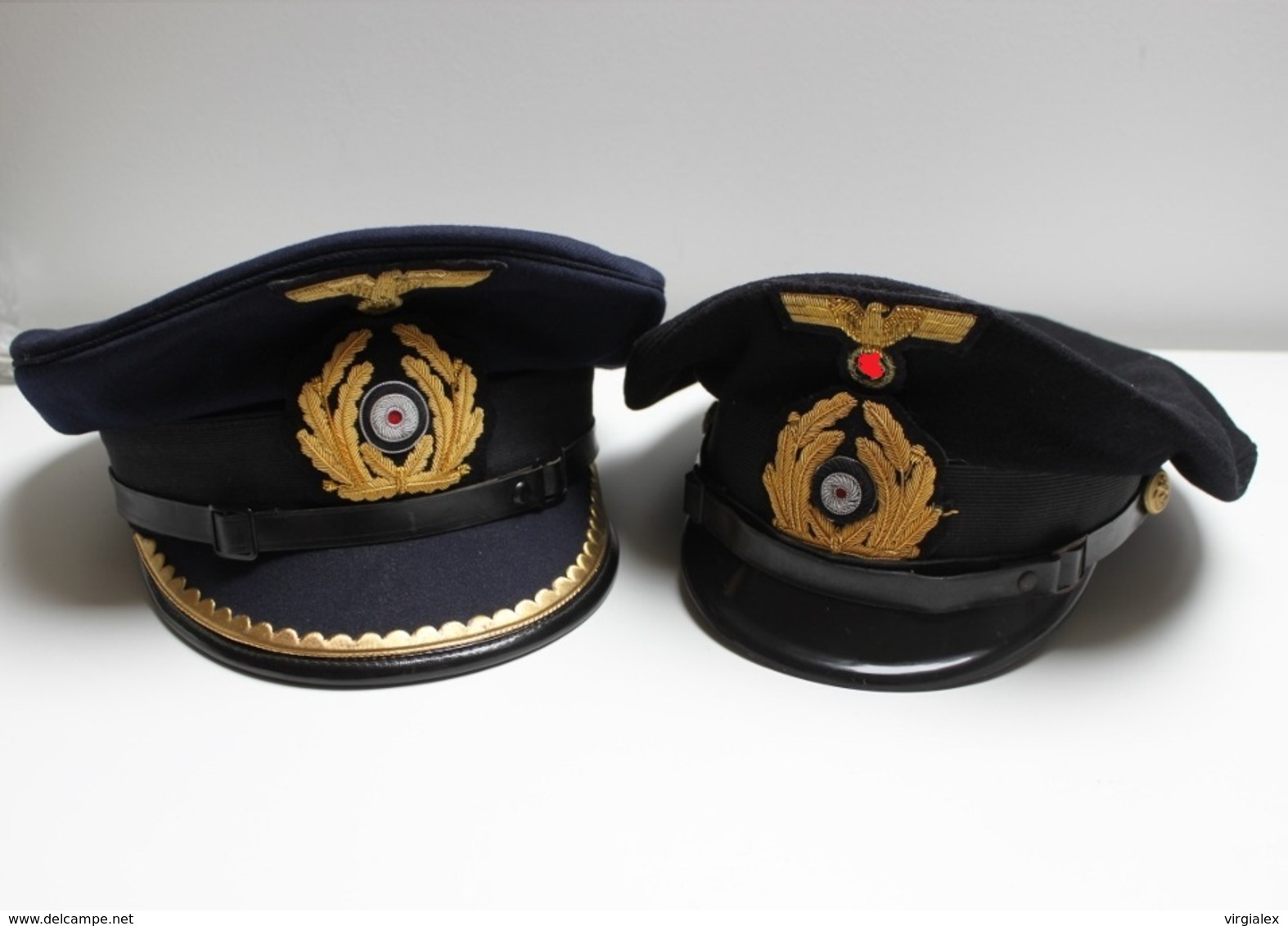 Casquettes Kriegsmarine Schirmmütze - Militaria Allemand WW2 39/45 - Marine Allemande - U-Boat - Uniformes