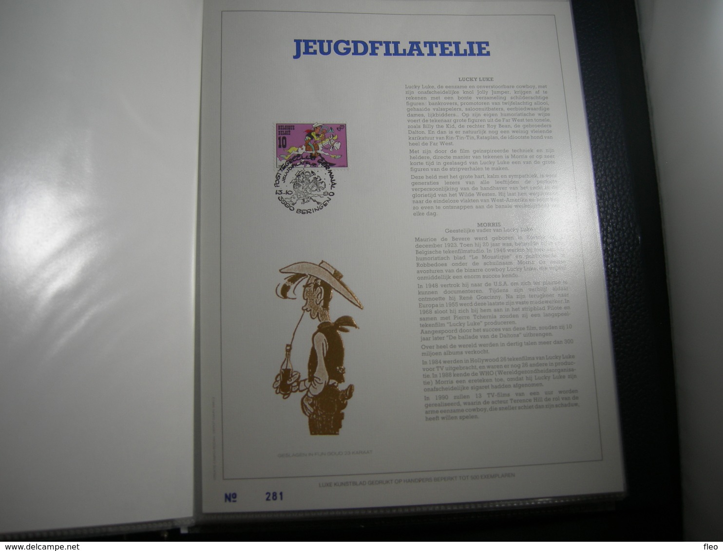 BELG.1990 2390 Filatelic Gold Card NL. : " JEUGDFILATELIE , LUCKY LUKE " - 1981-1990