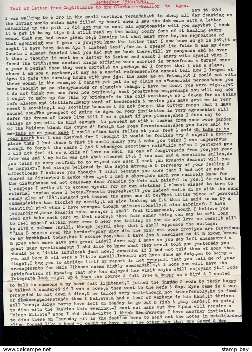 India 1849 "AGRA Paid" HG 6 On Two Folded Letters, Both Addressed To Mrs Clarke, One To Umballa And Another To Simla. Tr - ...-1852 Préphilatélie